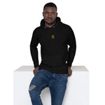 black basic hoodie male model