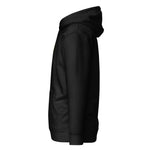 black basic hoodie, sideview