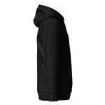 black basic hoodie, sideview